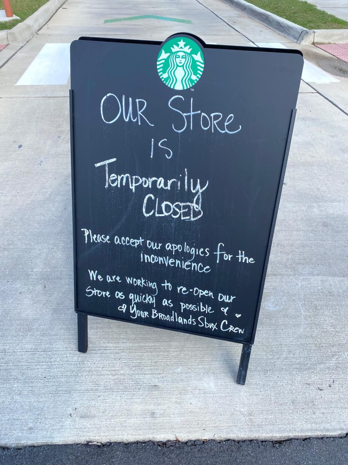 Broadlands Starbucks temporarily closed The Burn