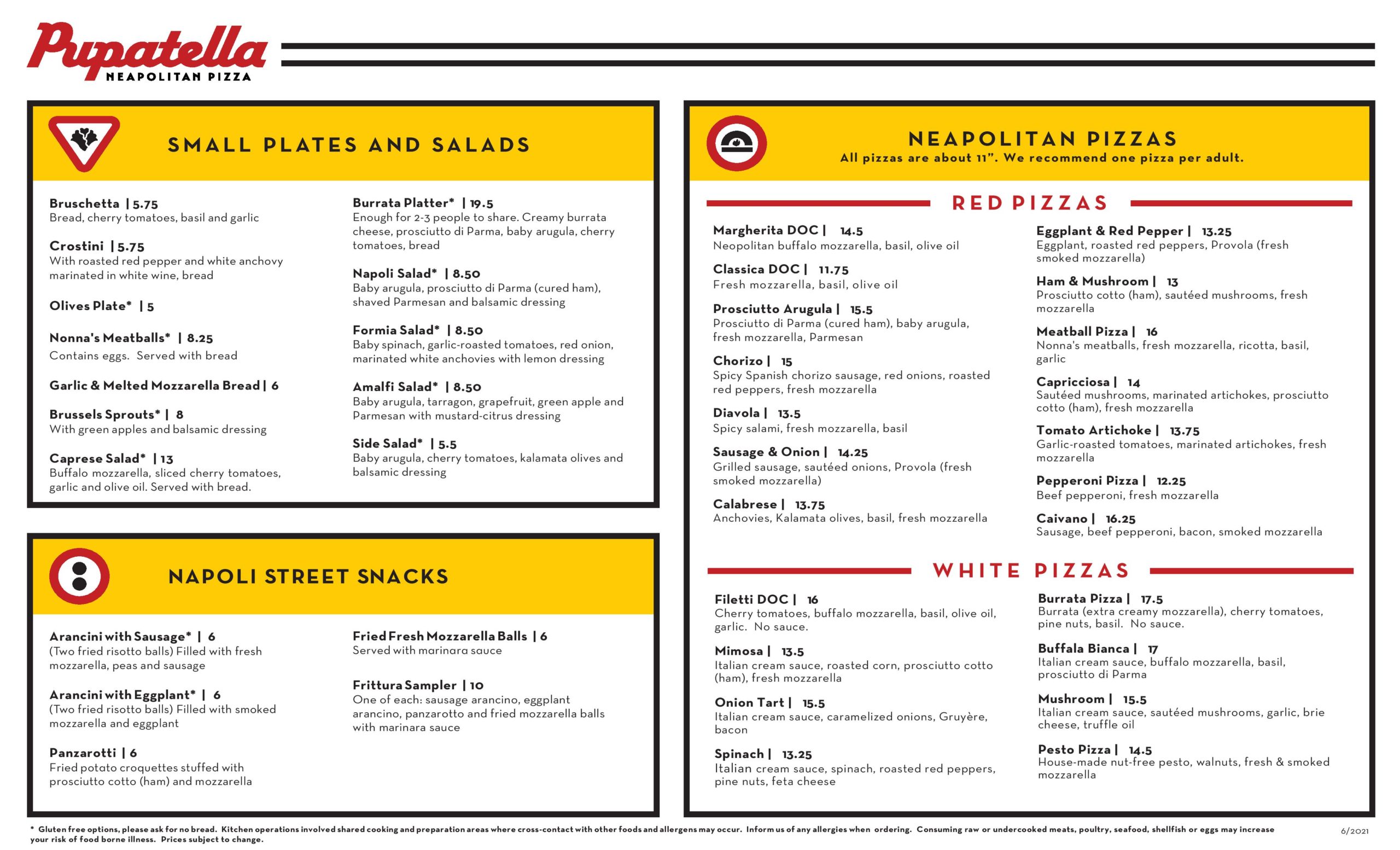Pupatella menu deals