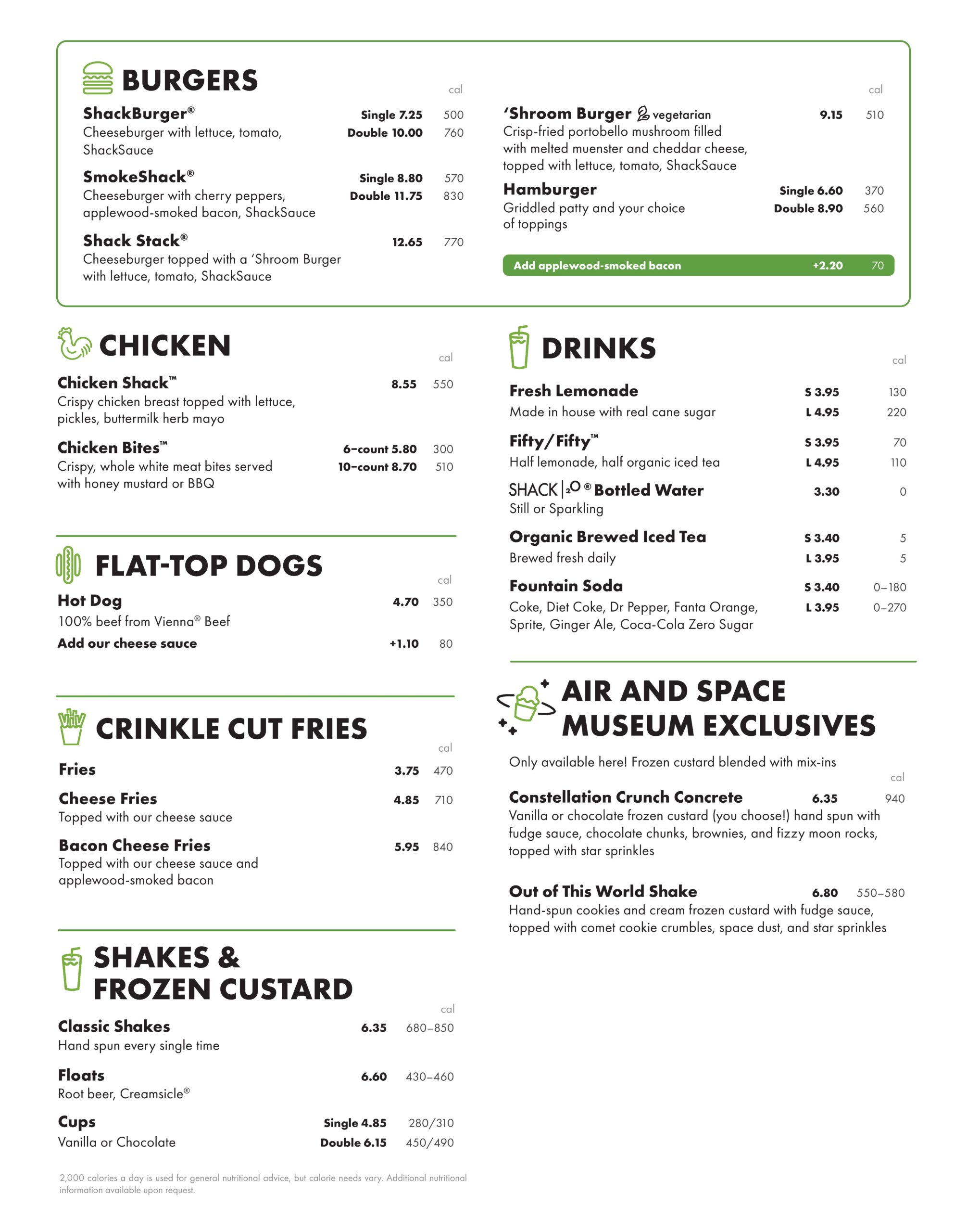 The shake shack menu deals