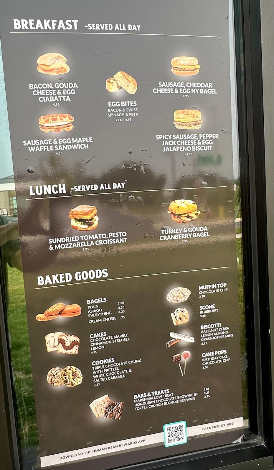Human bean store menu